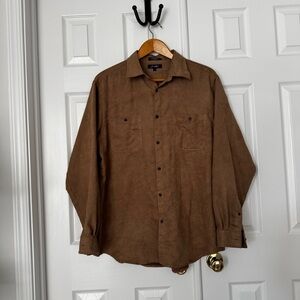 J. Ashford Tan button down sued shacket